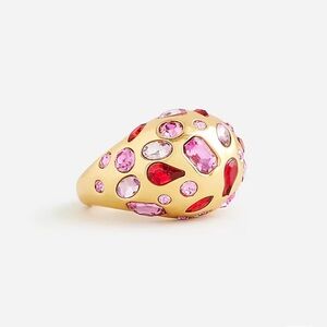 NWT J.Crew Lucas Sparkle Dome Ring Size 8 in Festival  Red